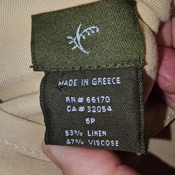 Made in Greece Beige pleated skirt size 6 linen - Picture 4 of 6